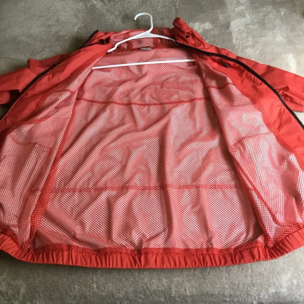 Nike Men's Sportswear Full Zip Windbreak Red Track Rain Hooded Jacket Sz L
